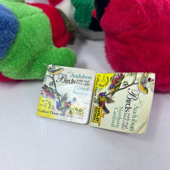 Audubon Birds Plush Lot of 4 with Sound Cardinal Hummingbird Painted Bunting - Picture 6 of 7